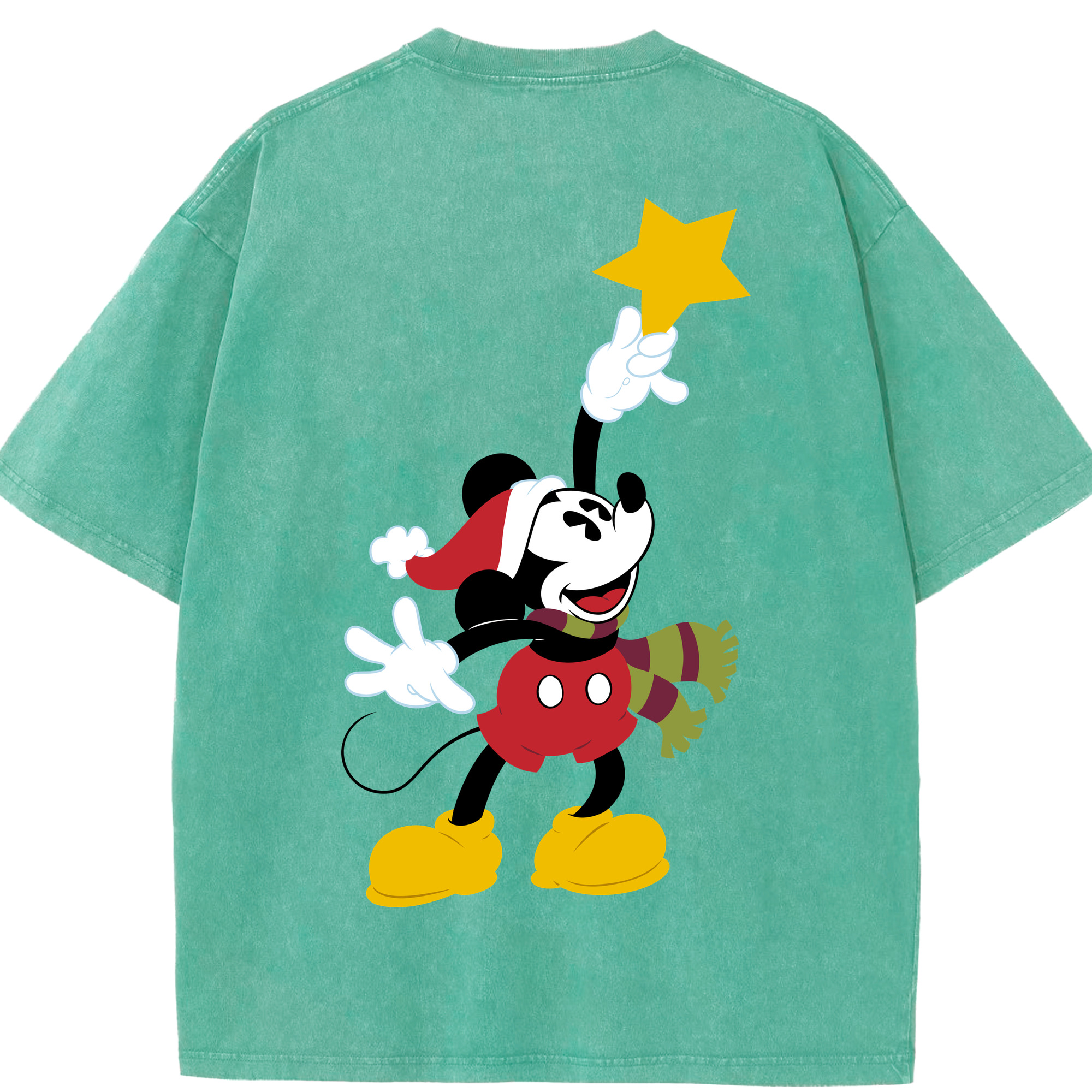（画像用） ミッキーマウス Mickey Mouse 綿100% ヴィンテージ風 半袖Tシャツ（背面プリント）